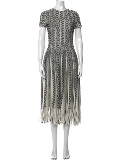 Pre-owned Dior Linen Midi Length Dress In White