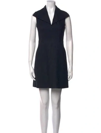 Pre-owned Dior Linen Mini Dress In Black