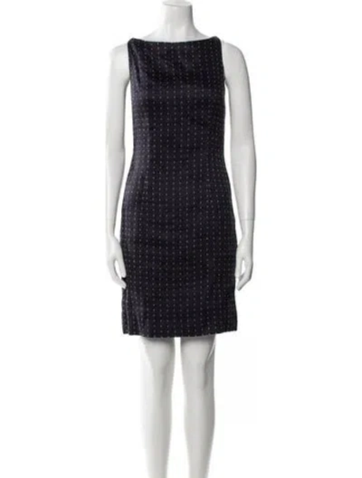 Pre-owned Dior Linen Mini Dress In Blue