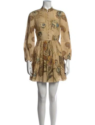 Pre-owned Dior Linen Mini Dress In Neutral