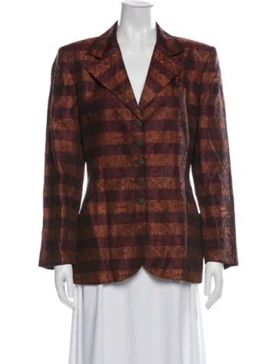 Pre-owned Dior Linen Notch-lapel Blazer In Red
