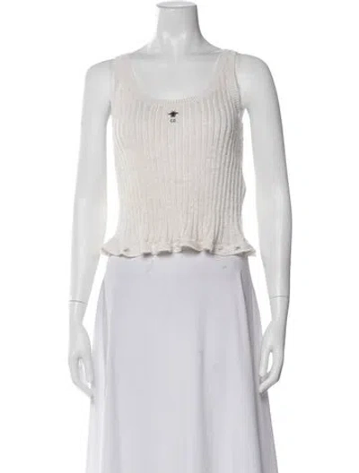 Pre-owned Dior Linen Scoop Neck Sweater In Neutral