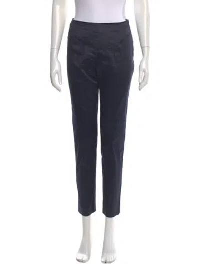 Pre-owned Dior Linen Skinny Leg Pants In Blue