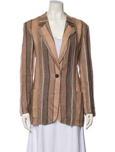 Pre-owned Dior Linen Striped Blazer In Neutral