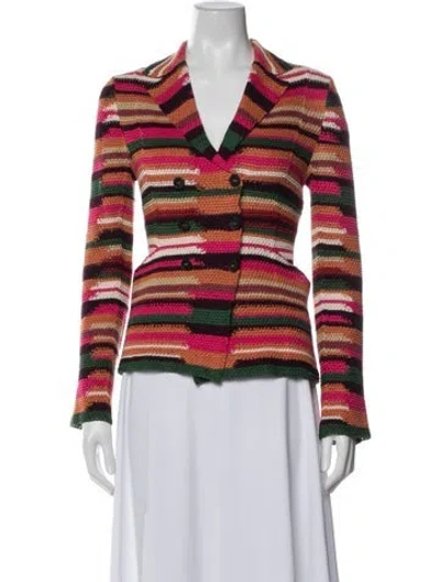 Pre-owned Dior Linen Striped Blazer In Pink