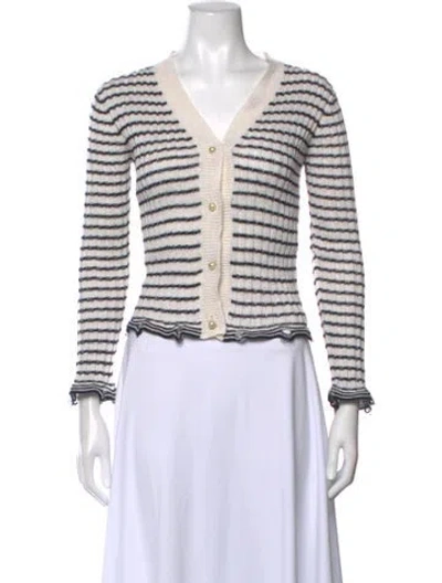 Pre-owned Dior Linen Striped Sweater In Black/neutrals