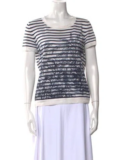 Pre-owned Dior Linen Striped Sweater In Blue