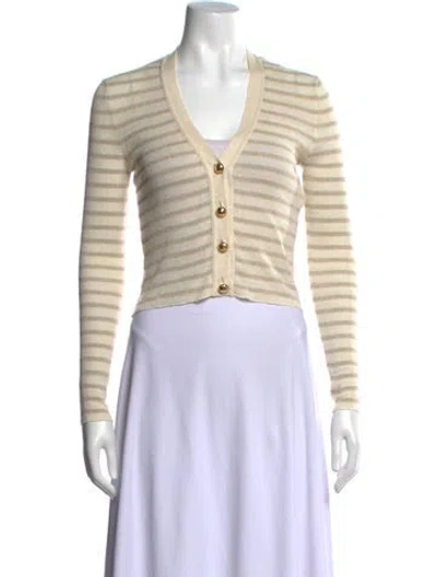 Pre-owned Dior Linen Striped Sweater In Metallic/neutrals