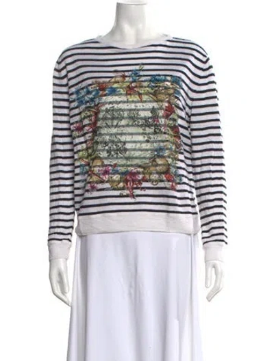 Pre-owned Dior Linen Striped Sweater In Neutral