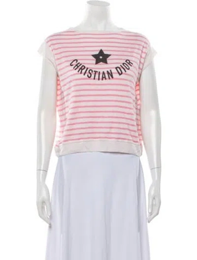 Pre-owned Dior Linen Striped Sweater In Neutrals