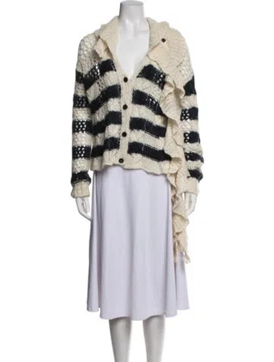Pre-owned Dior Linen Striped Sweater In Neutrals