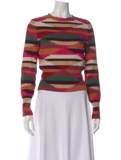 Pre-owned Dior Linen Striped Sweater In Pink