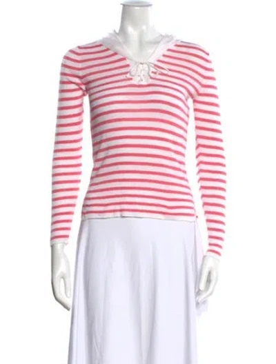 Pre-owned Dior Linen Striped Sweater In Pink
