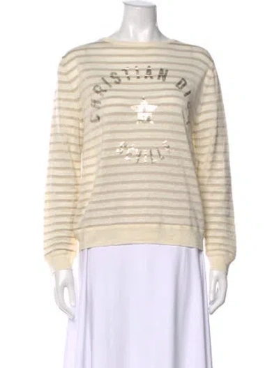 Pre-owned Dior Linen Striped Top In Metallic/neutrals