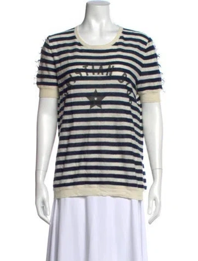 Pre-owned Dior Linen Striped T-shirt