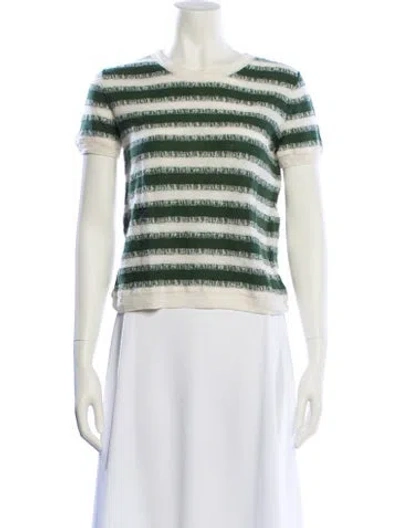 Pre-owned Dior Linen Striped T-shirt In Green