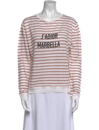 Pre-owned Dior Linen Striped T-shirt In Neutral
