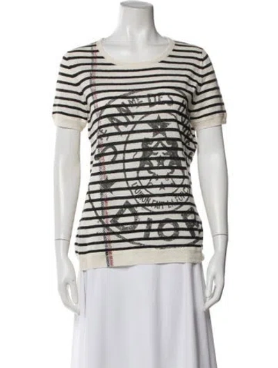 Pre-owned Dior Linen Striped T-shirt In Neutral