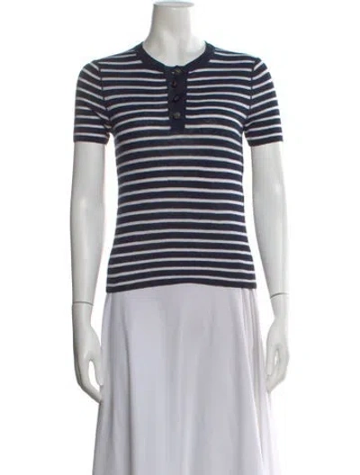 Pre-owned Dior Linen Striped T-shirt In Neutral
