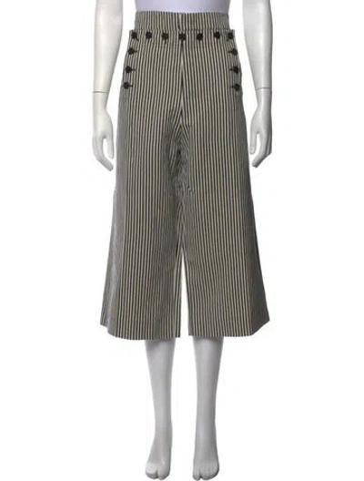 Pre-owned Dior Linen Wide Leg Pants In Black