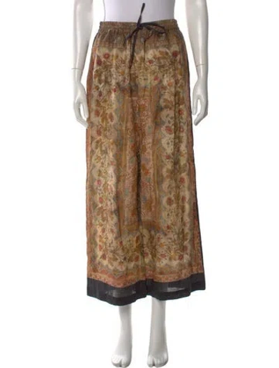Pre-owned Dior Linen Wide Leg Pants In Brown