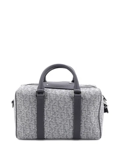 Pre-owned Dior Lingot Bag Oblique Canvas 26 Crossbody Bag In Gray