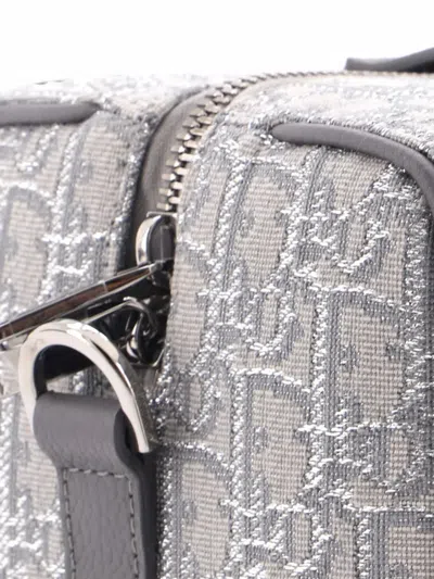 Pre-owned Dior Lingot Bag Oblique Canvas 26 Crossbody Bag In Grey