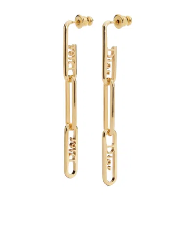 Dior Link Earrings In Gold