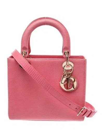 Pre-owned Dior Lizard Shoulder Bag In Red