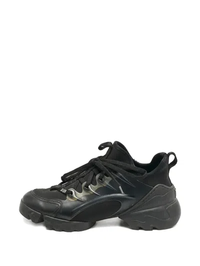 Pre-owned Dior Lleather Sneakers In Black