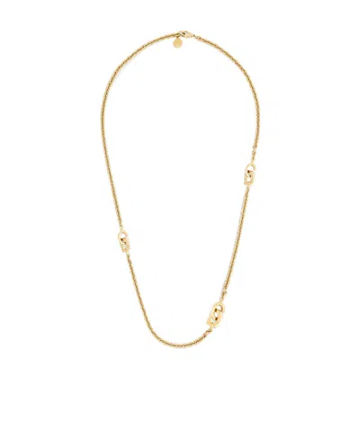 Dior Lock Series Logo Necklace In Yellow