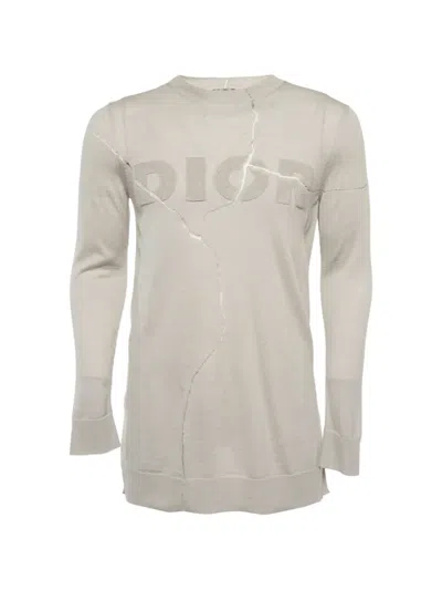 Pre-owned Dior Logo Asymmetric Sweater In Gray