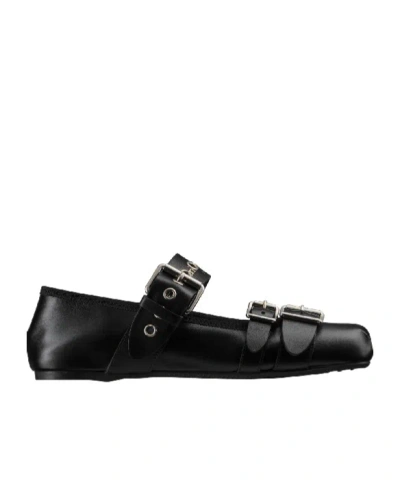Dior Logo Ballet Shoes In Black
