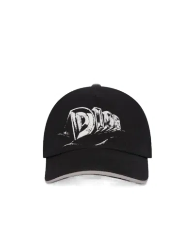 Dior Logo Baseball Hat In Black