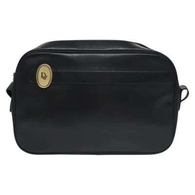 Pre-owned Dior Logo Black Leather Shoulder Bag ()