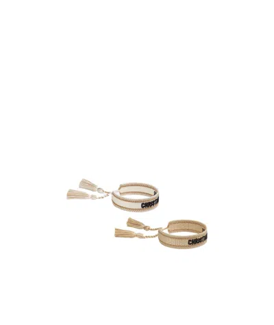 Dior Logo Bracelet 2 Pack In Yellow