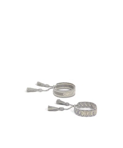 Dior Logo Bracelet Set In Gray