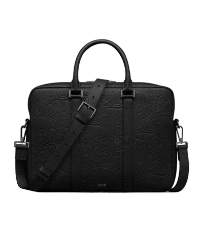 Dior Logo Zipper Briefcase In Black