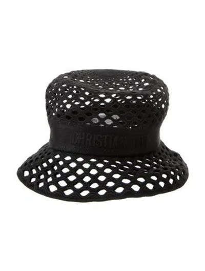 Pre-owned Dior Logo Bucket Hat In Black