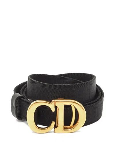 Pre-owned Dior Logo-buckle Belt In Black