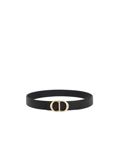 Dior Logo Buckle Belt In Black