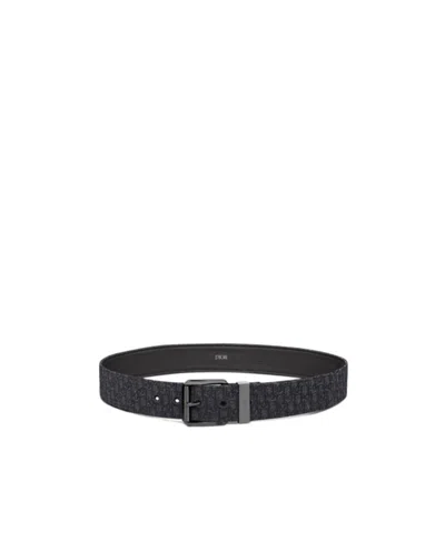 Dior Logo Buckle Belt In Black