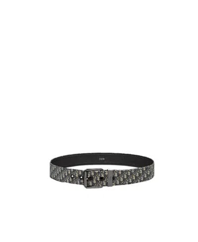 Dior Logo Buckle Belt In Black