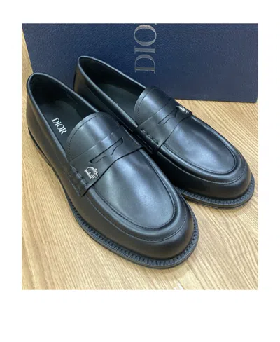 Dior Logo Business Casual Shoes In Blue