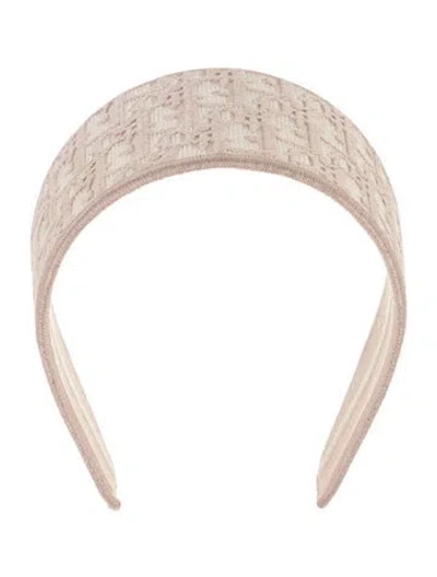 Pre-owned Dior Logo Canvas Headband In Pink