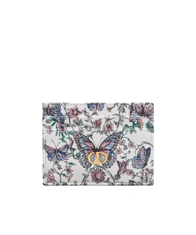 Dior Logo Card Holder In White