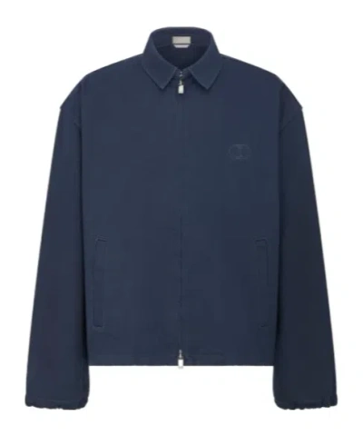 Dior Logo Casual Jacket In Blue