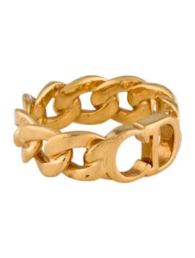 Pre-owned Dior Logo "cd" Link Ring In Multicolor