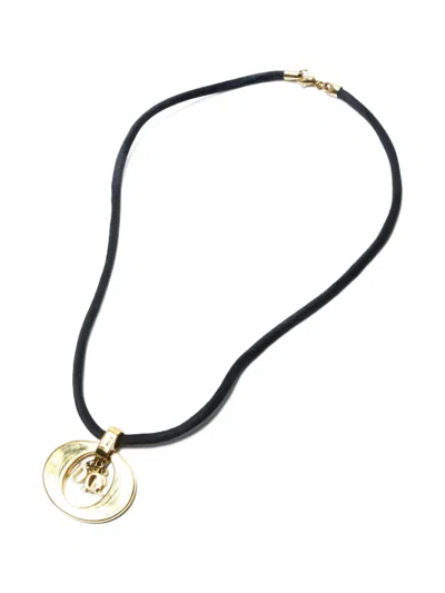 Pre-owned Dior Logo-charm Necklace In Gold
