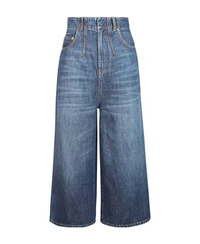 Dior Logo Denim Pants In Blue